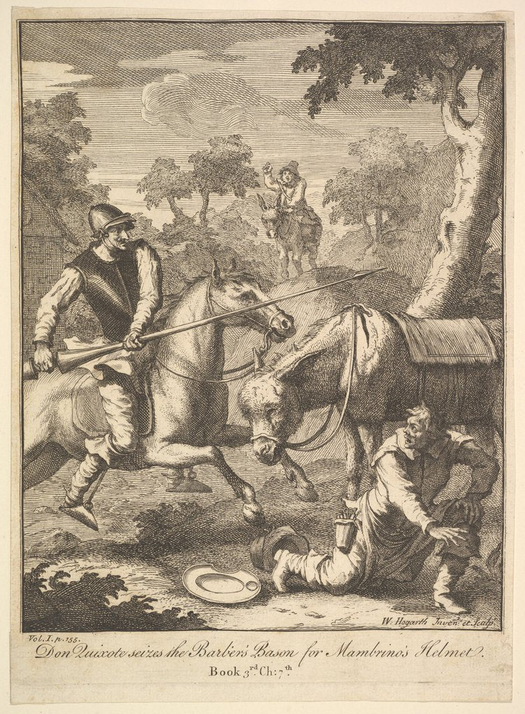 Detail of The Adventure of Mambrino's Helmet, 1756 or after by William Hogarth
