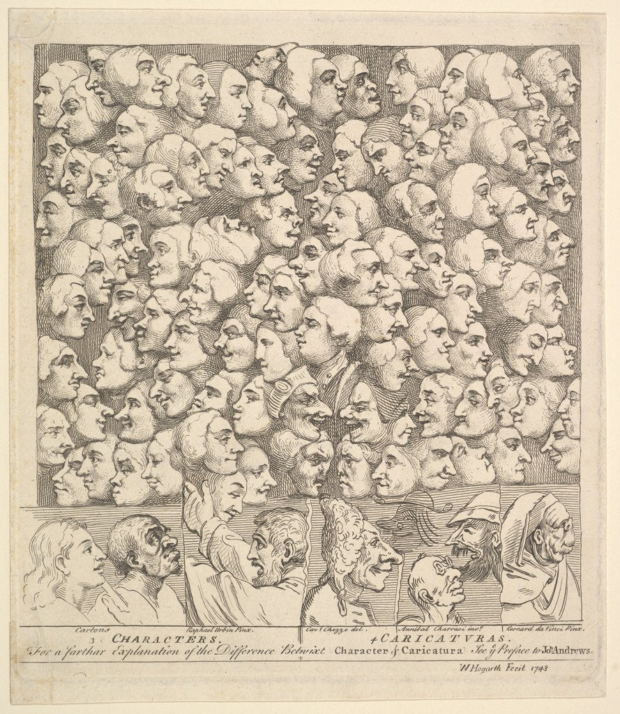 Detail of Characters and Caricaturas, April 1743 by William Hogarth