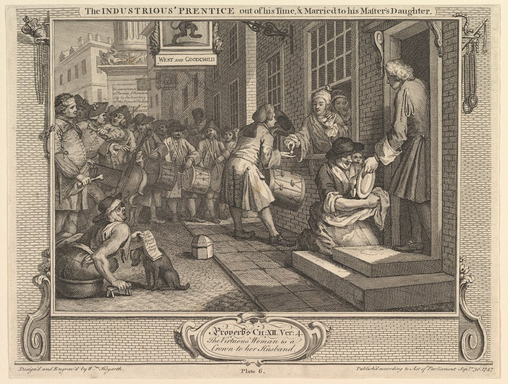 Detail of The Industrious 'Prentice Out of his Time and Married to his Master's Daught…, September 30, 1747 by William Hogarth