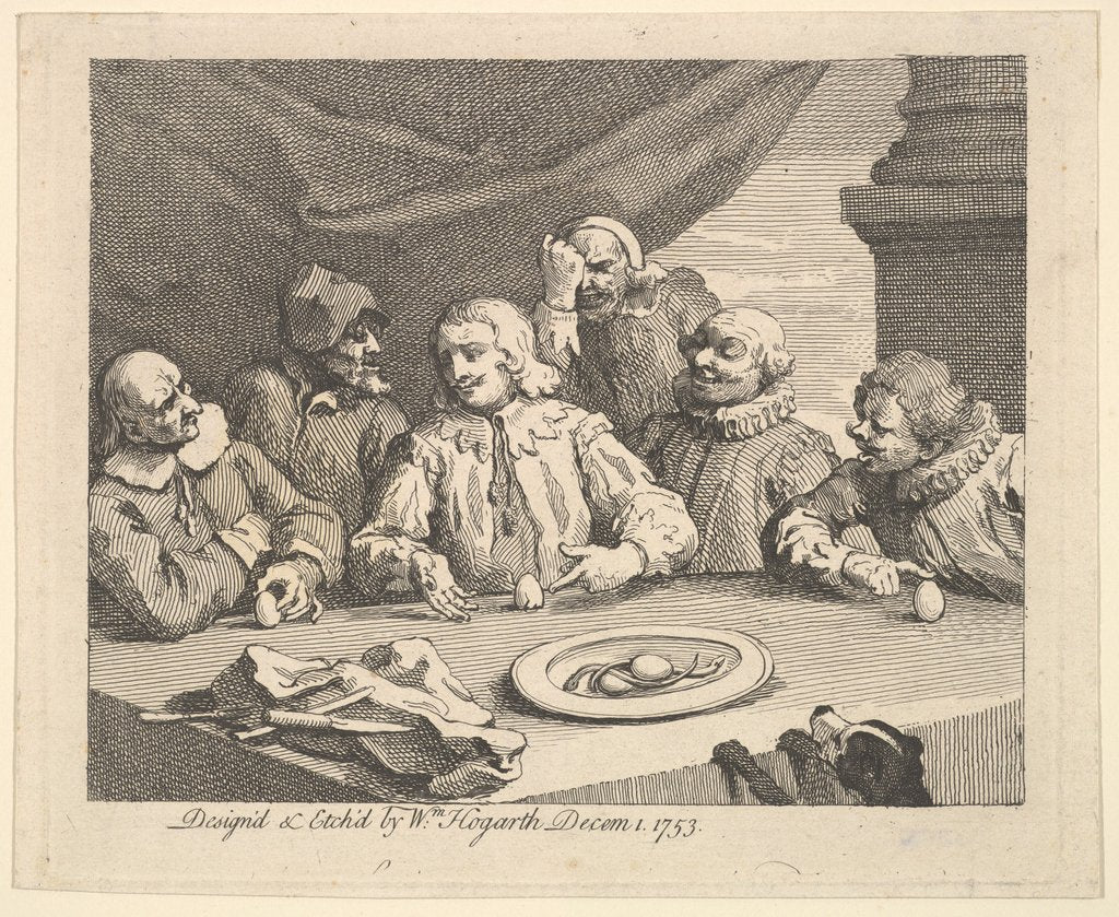 Detail of Columbus Breaking the Egg, December 1, 1753 by William Hogarth