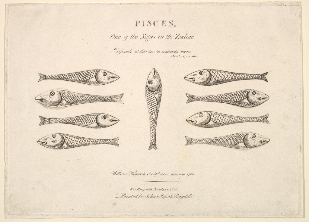 Detail of Pisces: Hogarth's Quadrille Fish, ca. 1730 by Unknown