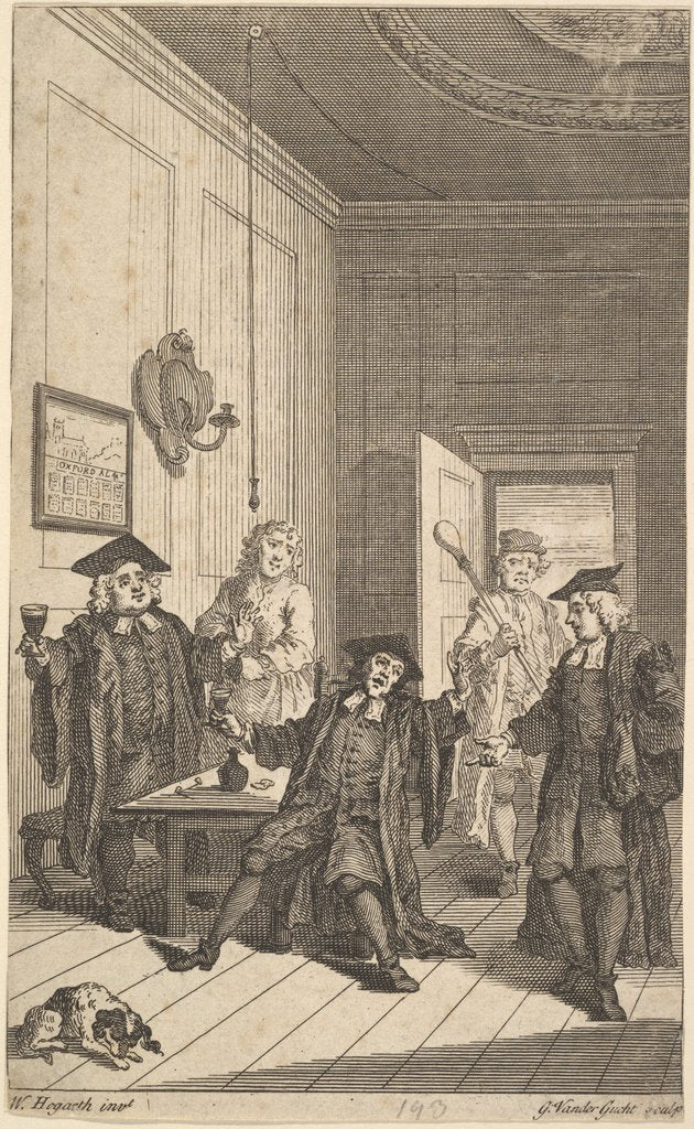 Detail of Frontispiece to 'The Humours of Oxford', April 1730 by Unknown