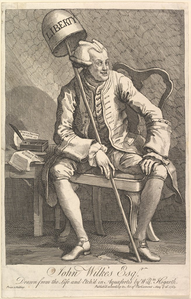Detail of John Wilkes, Esq., May 16, 1763 by William Hogarth