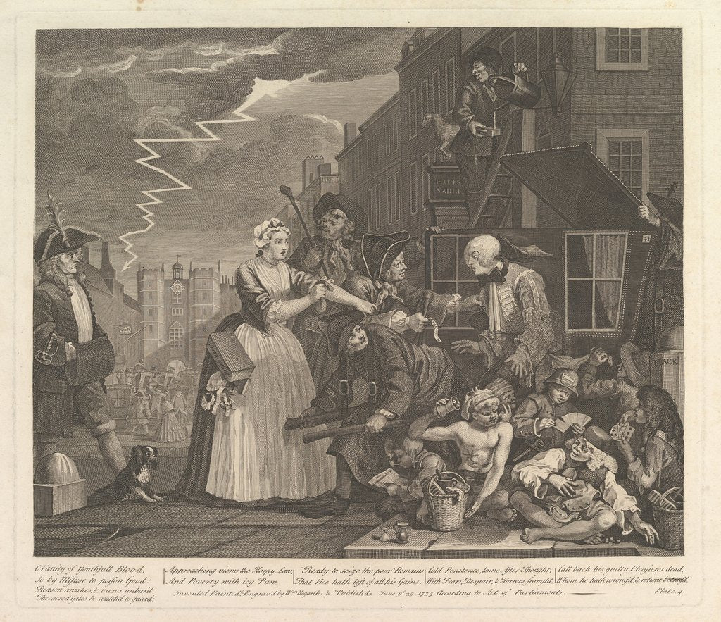 Detail of A Rake's Progress, Plate 4, June 25, 1735 by William Hogarth