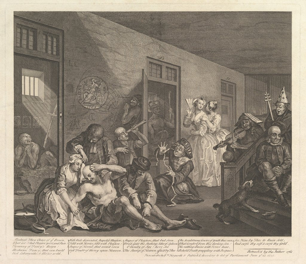 Detail of A Rake's Progress, Plate 8, [June 25, 1735] reissued 1763 by William Hogarth