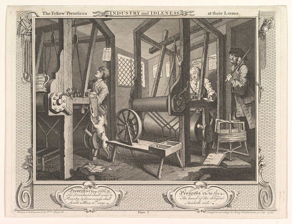 Detail of The Fellow 'Prentices at their Looms, September 30, 1747 by William Hogarth