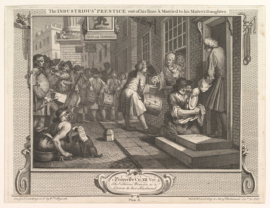 Detail of The Industrious 'Prentice Out of his Time and Married to his Master's Daught…, September 30, 1747 by William Hogarth