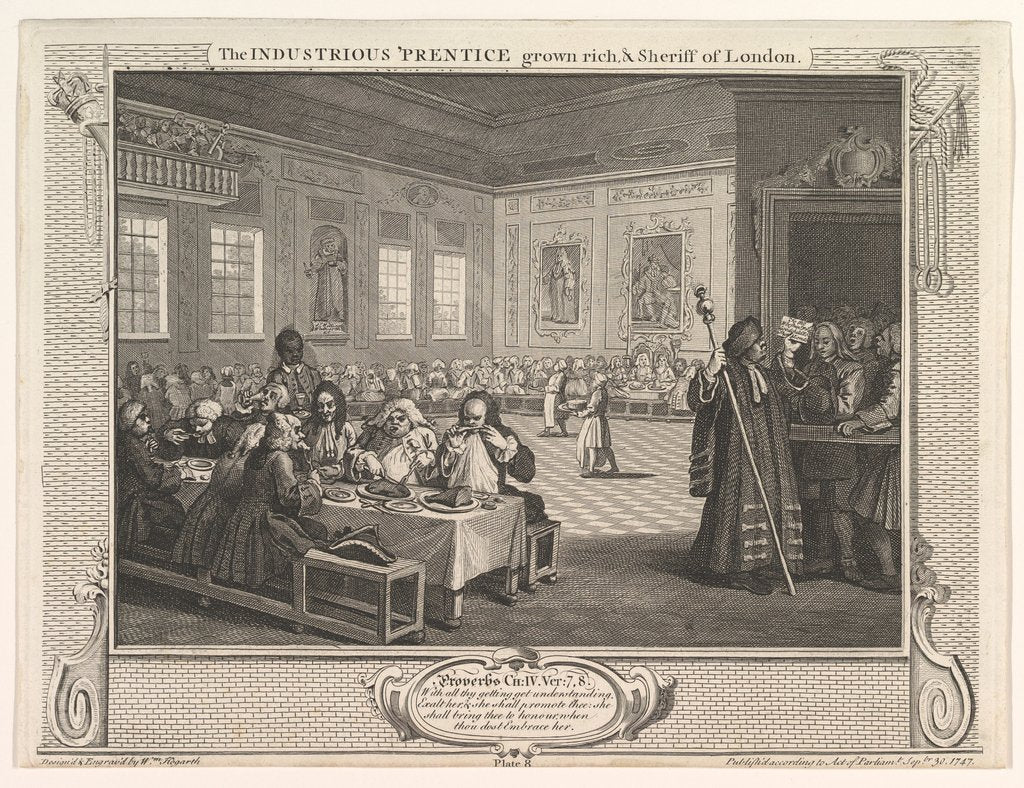 Detail of The Industrious 'Prentice Grown Rich and Sheriff of Londo by William Hogarth