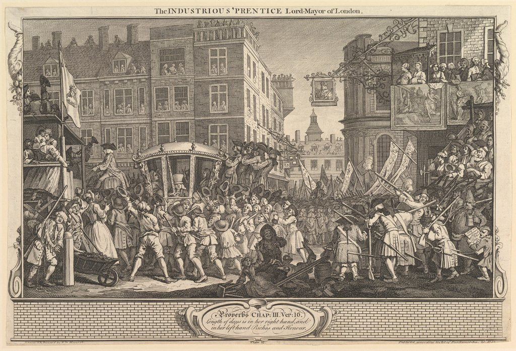 Detail of The Industrious 'Prentice Lord Mayor of London: Industry and Idleness, plate…, September 30, 1747 by William Hogarth