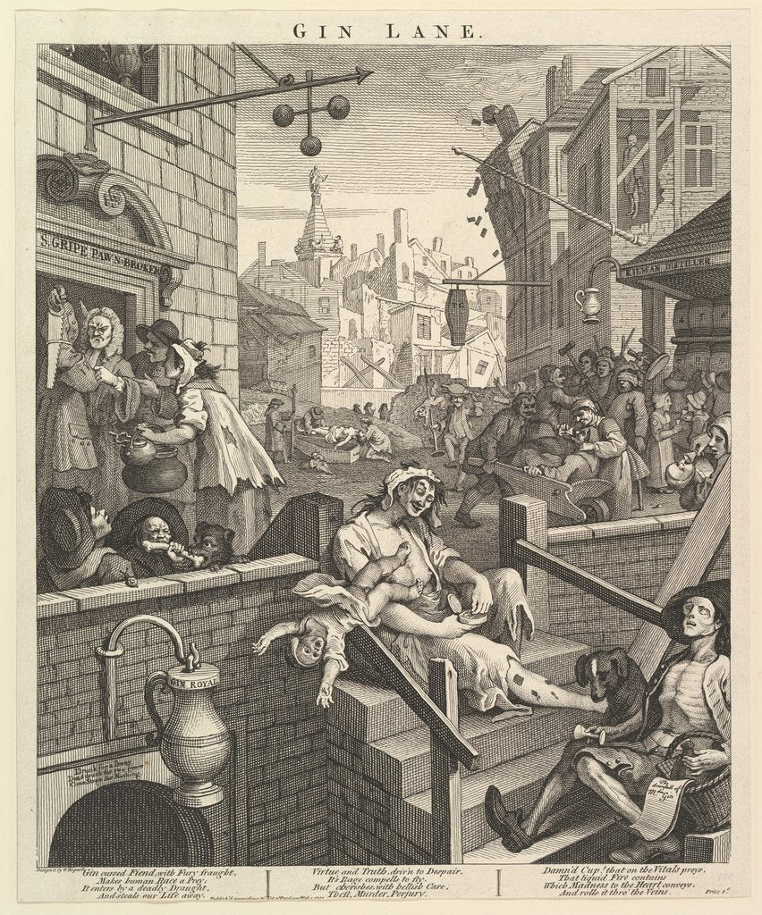 Detail of Gin Lane, February 1, 1751 by William Hogarth