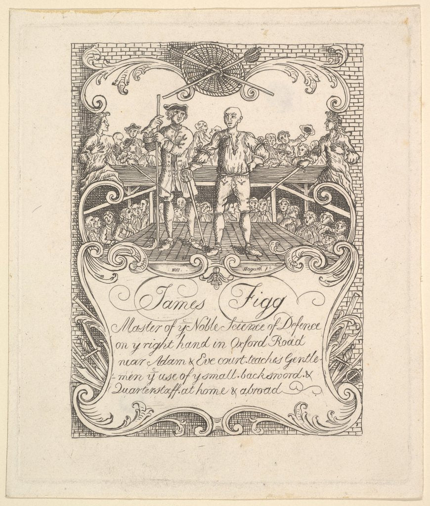 Detail of Trade card for James Figg, 1790s by Unknown