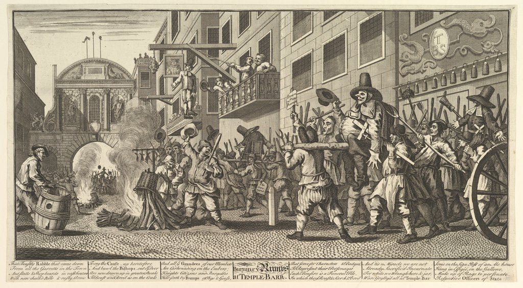 Detail of Burning the Rumps at Temple Ba by William Hogarth