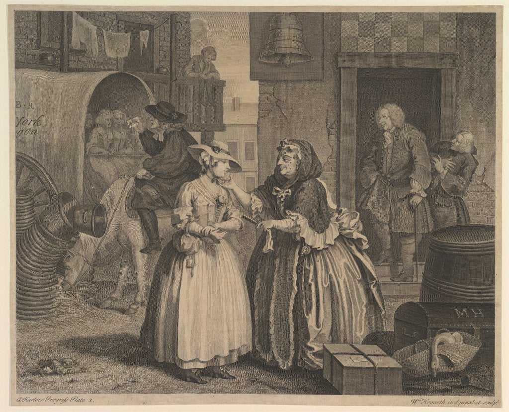 Detail of A Harlot's Progress, Plate 1, before April 1732 by William Hogarth