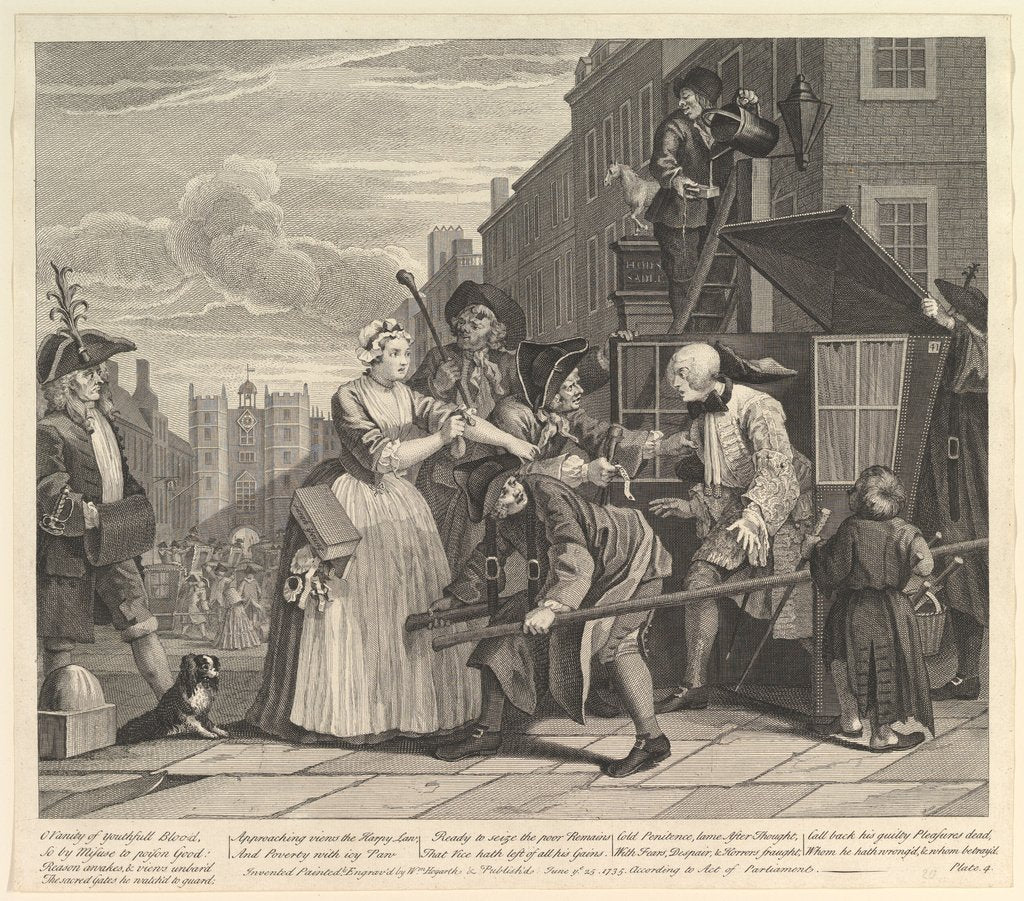 Detail of A Rake's Progress, Plate 4, June 25, 1735 by William Hogarth