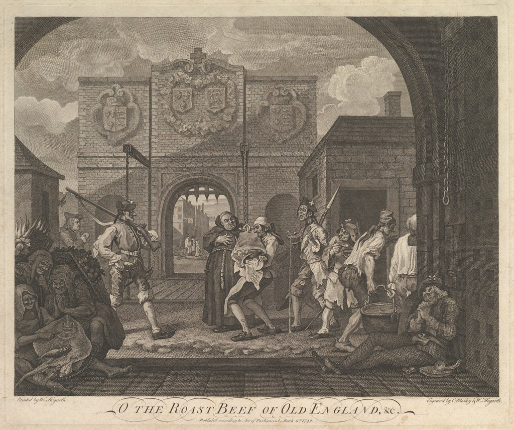 Detail of O the Roast Beef of Old England-The Gate of Caiais, March 6, 1749 by William Hogarth