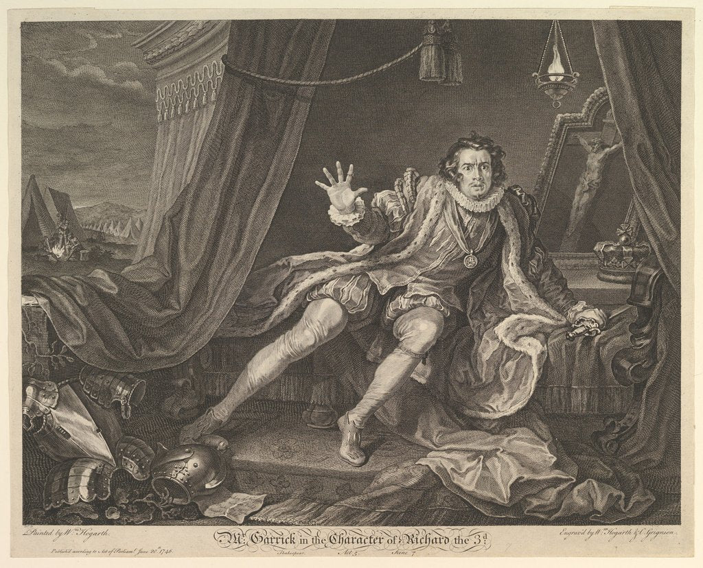 Detail of Mr. Garrick in the Character of Richard III, June 20, 1746 by William Hogarth