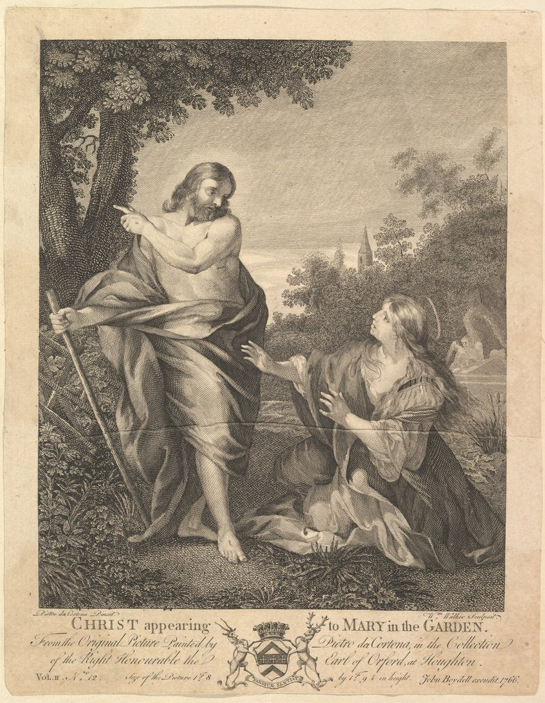 Detail of Christ Appearing to Mary in the Garden, before 1766 by William Walker
