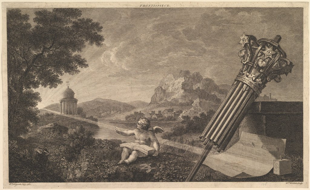 Detail of Frontispiece to Joshua Kirby's 'Perspective of Architecture', July 1760 by William Woollett