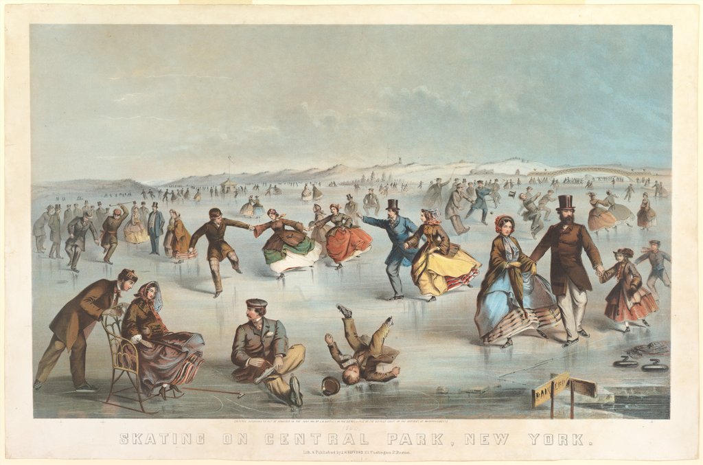 Detail of Skating in Central Park, New York, 1861 by Unknown