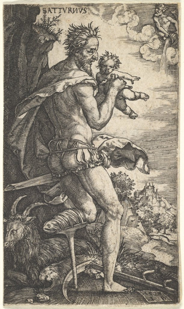 Detail of Saturn from The Gods Who Preside Over the Planets, 1525 by Master I.B.