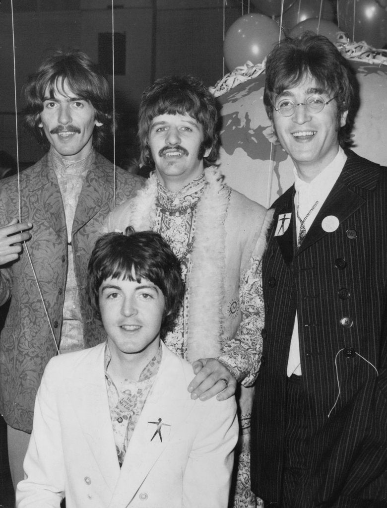 Detail of The Beatles at Abbey Road Studios by Associated Newspapers