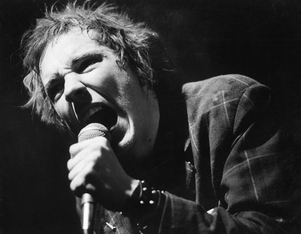 Detail of Johnny Rotten sings by Associated Newspapers