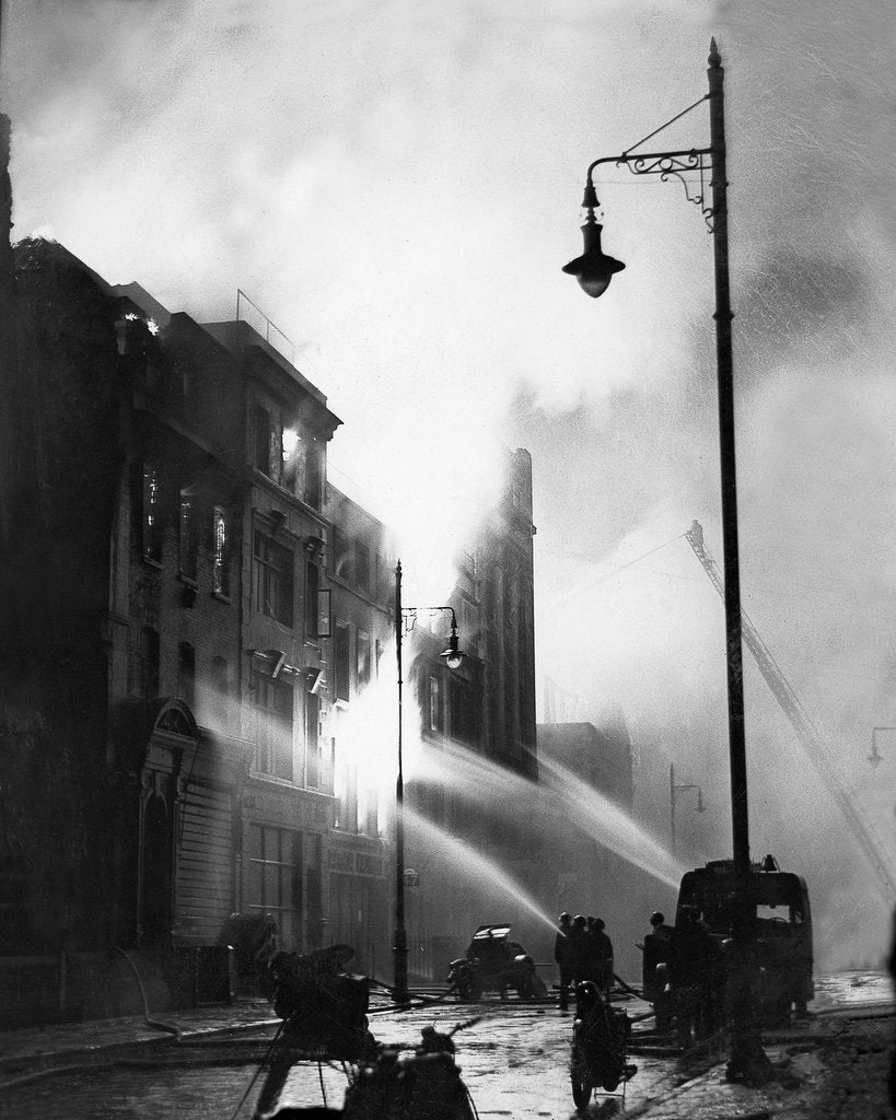 Detail of Firefighters tackle blaze Hatton Garden by Associated Newspapers