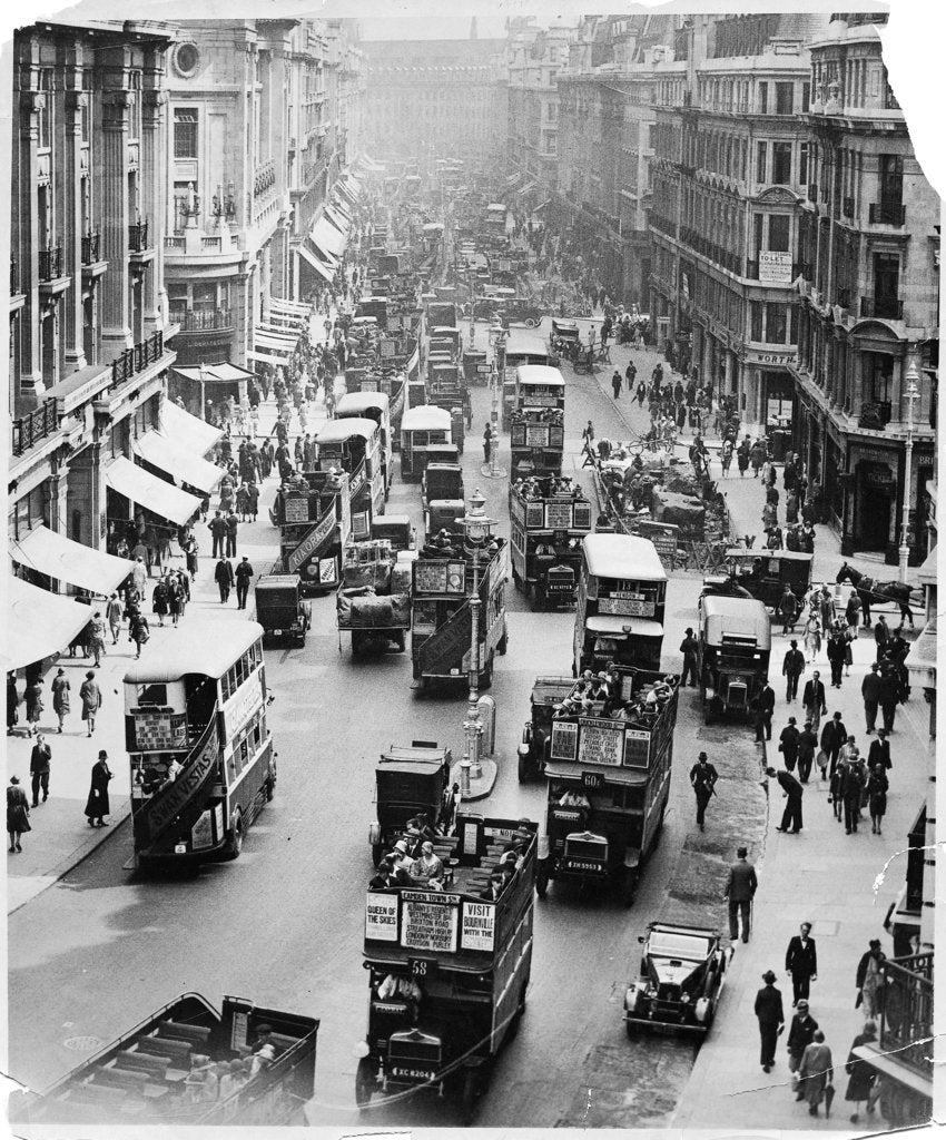 Detail of Buses on Regent's Street by Associated Newspapers