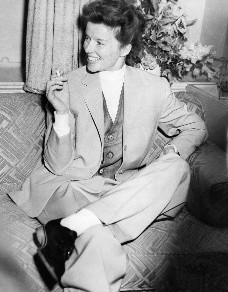 Detail of Katharine Hepburn in London in 1952 by Associated Newspapers