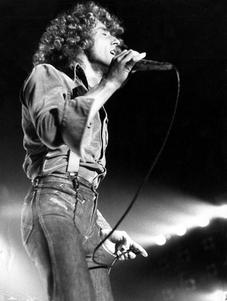 Detail of Roger Daltrey on stage by Associated Newspapers