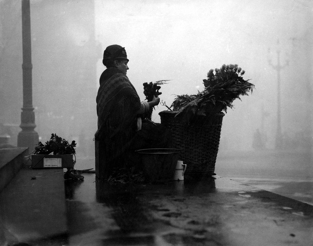Detail of Piccadilly flower seller by Associated Newspapers