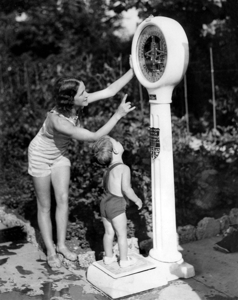 Detail of Seaside weighing machine by Associated Newspapers