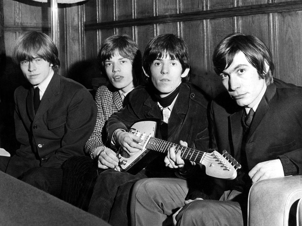 Detail of Rolling Stones donate guitar by Associated Newspapers