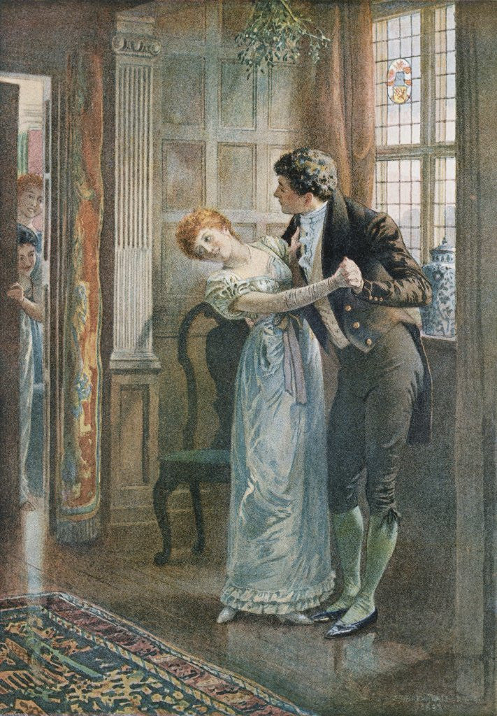 Detail of Under the Mistletoe by Edward Frederick Brewtnall