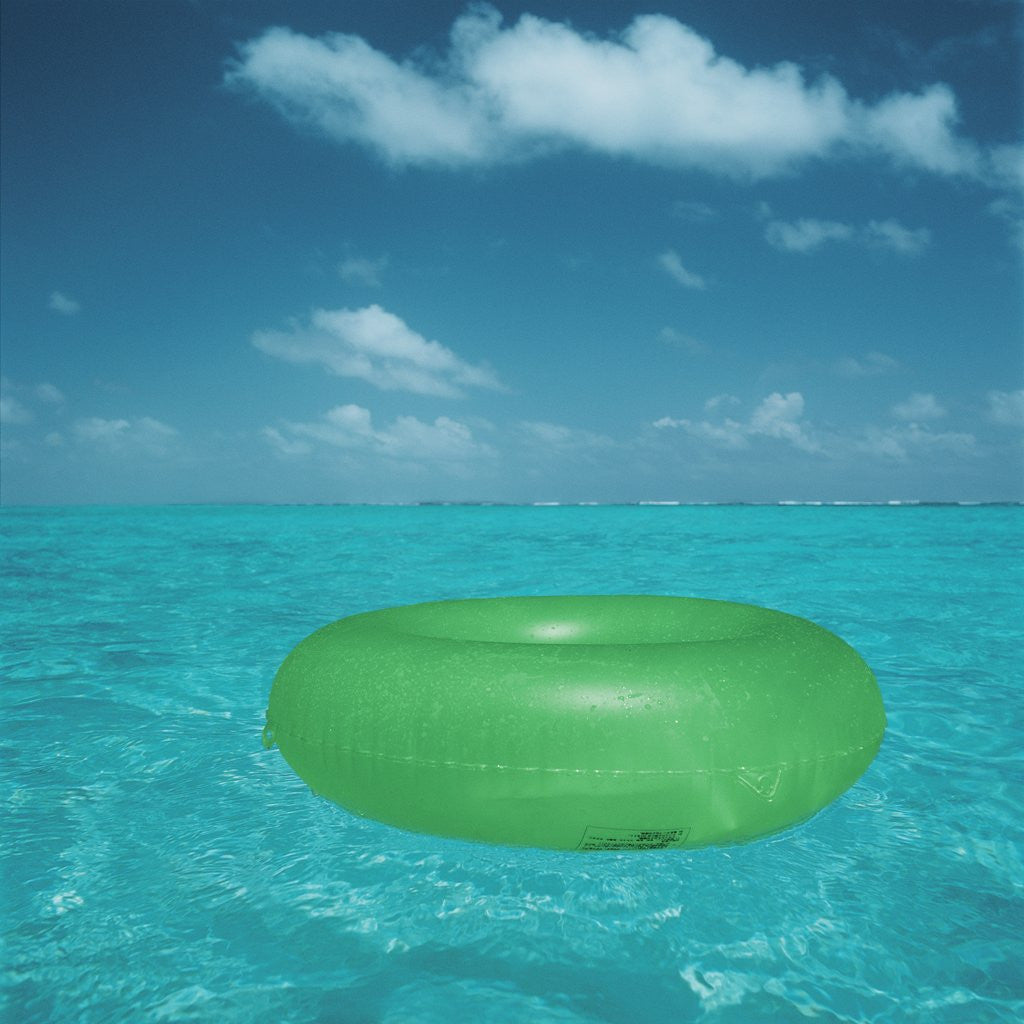 Detail of Inflatable rubber ring floating in the sea by Anonymous