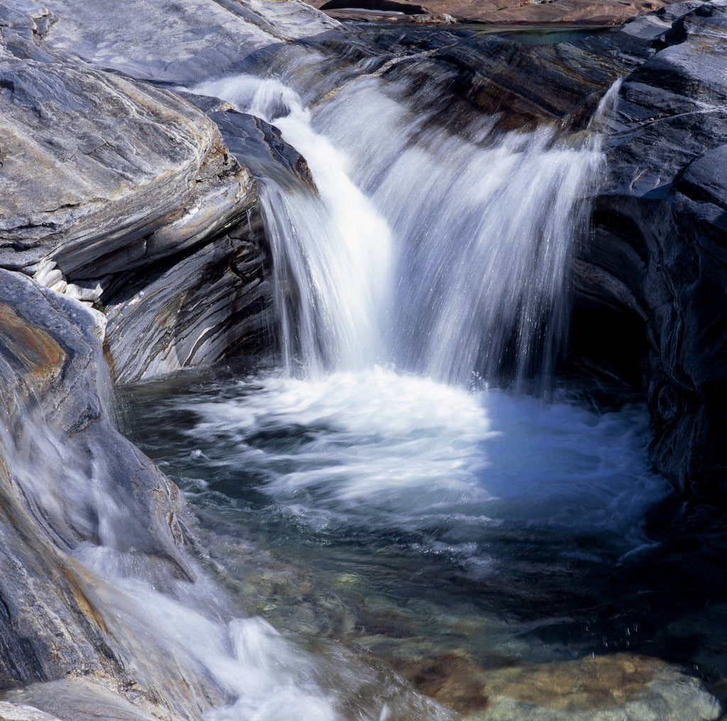 Detail of Little waterfall, Tessin, Switzerland by Anonymous