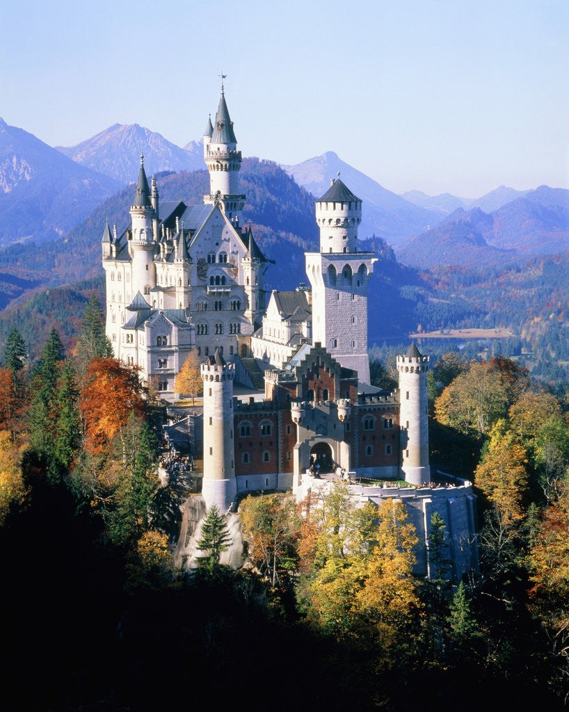 Detail of Neuschwanstein Castle in autumn, Bavaria, Germany by Anonymous