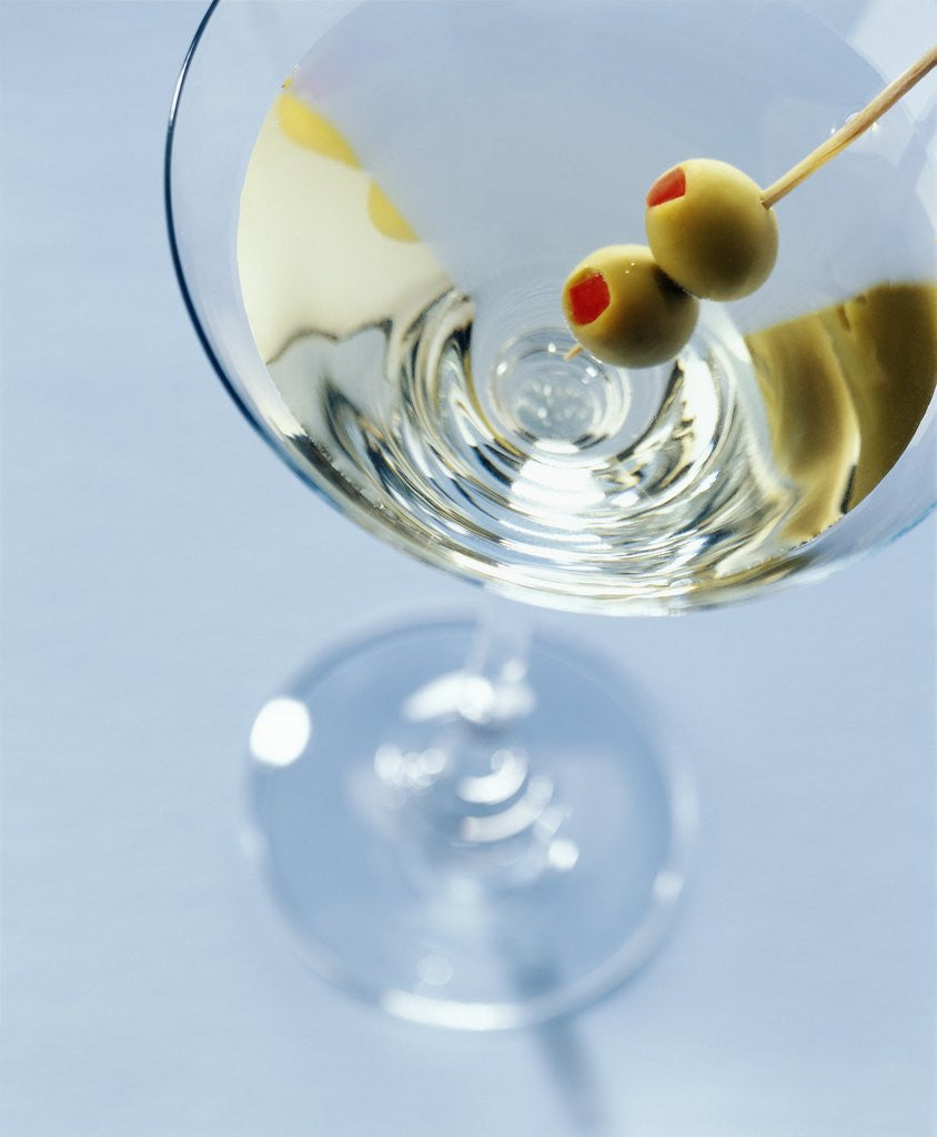 Detail of Martini with Olives by Corbis