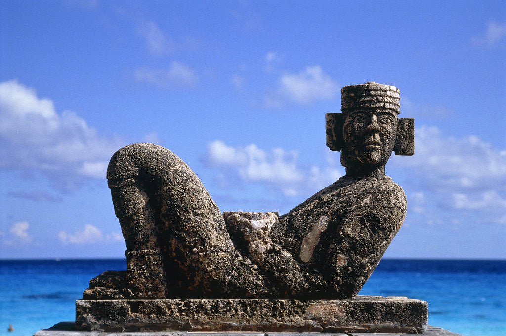 Detail of Sculpture by the ocean in Cancun, Mexico by Anonymous