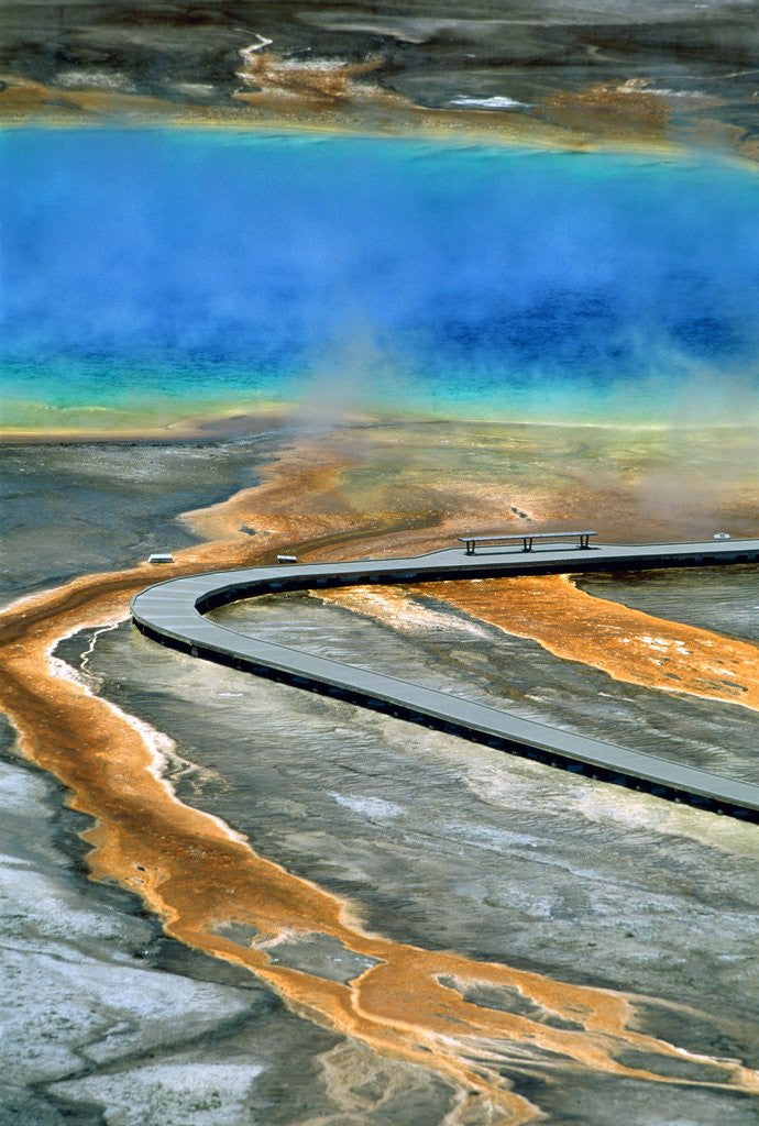 Detail of Boardwalk at the Grand Prismatic Spring, Yellowstone National Park, Wyoming by Anonymous
