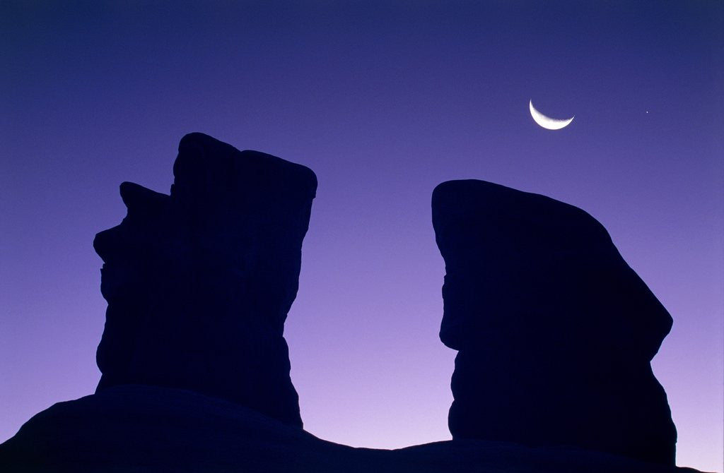 Detail of Rock formation in Devil's Garden at night by Corbis