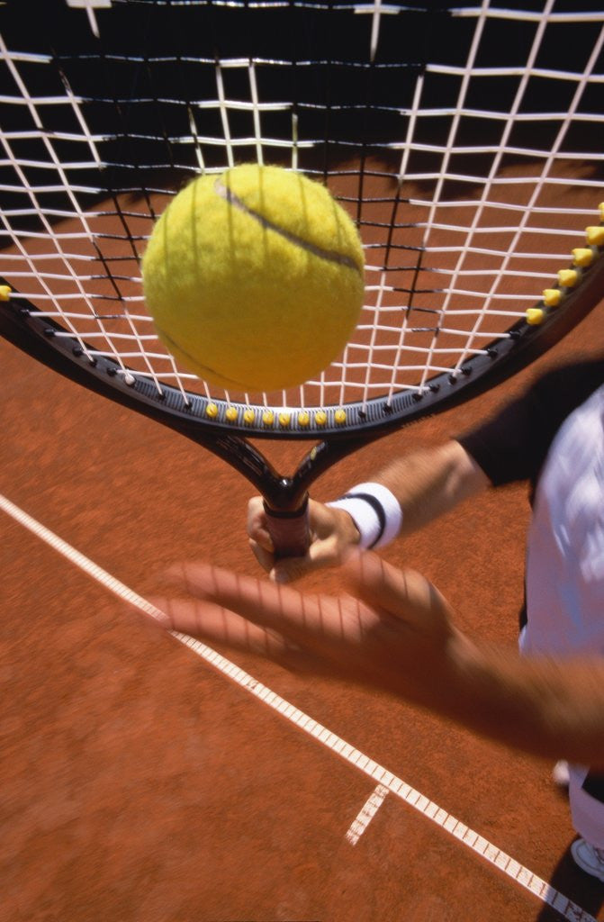 Detail of Man playing tennis by Anonymous
