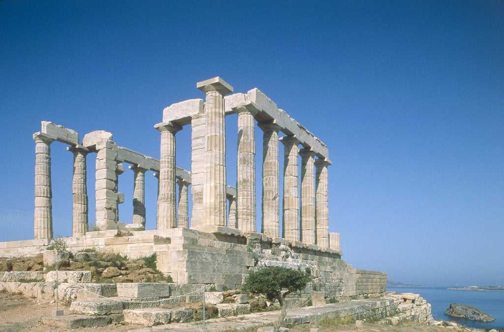 Detail of Poseidon Temple in the Sounion National Park, Greece, Attica by Anonymous