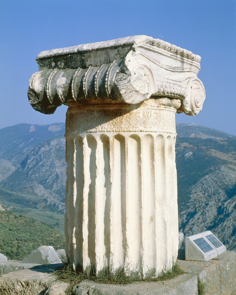 Detail of Ionian column an the Holly Street in Delphi, Greece by Anonymous