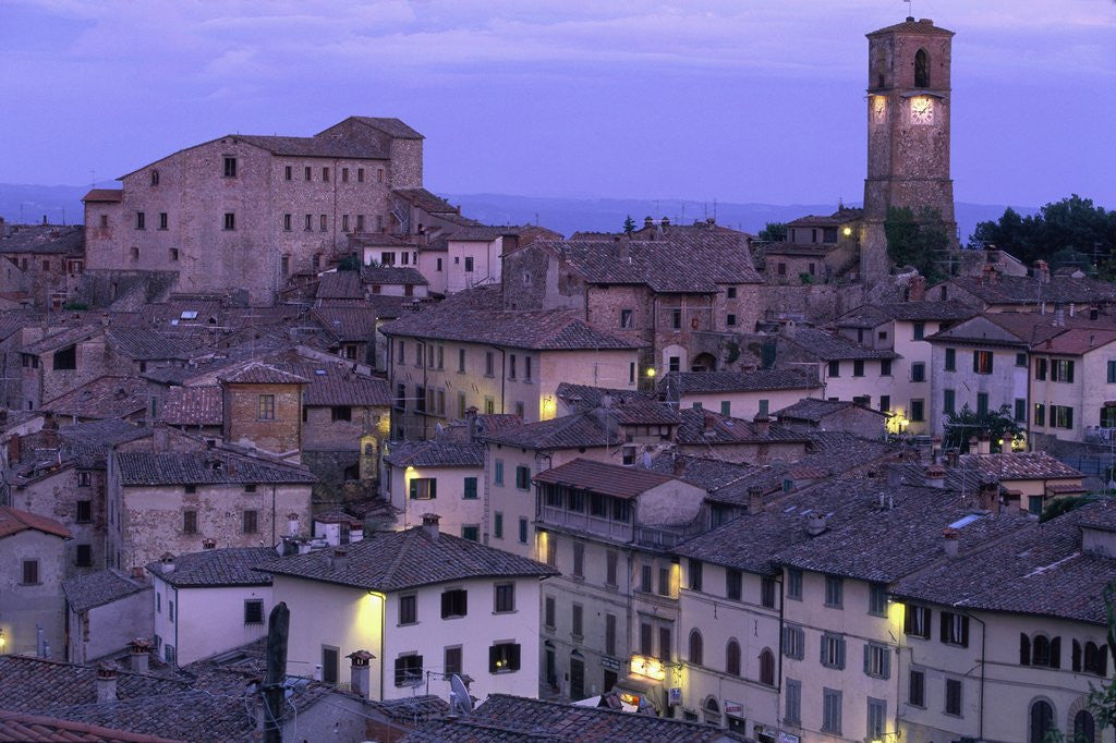 Detail of Anghiari at twilight, Vitaleta, Tuscany, Italy by Corbis