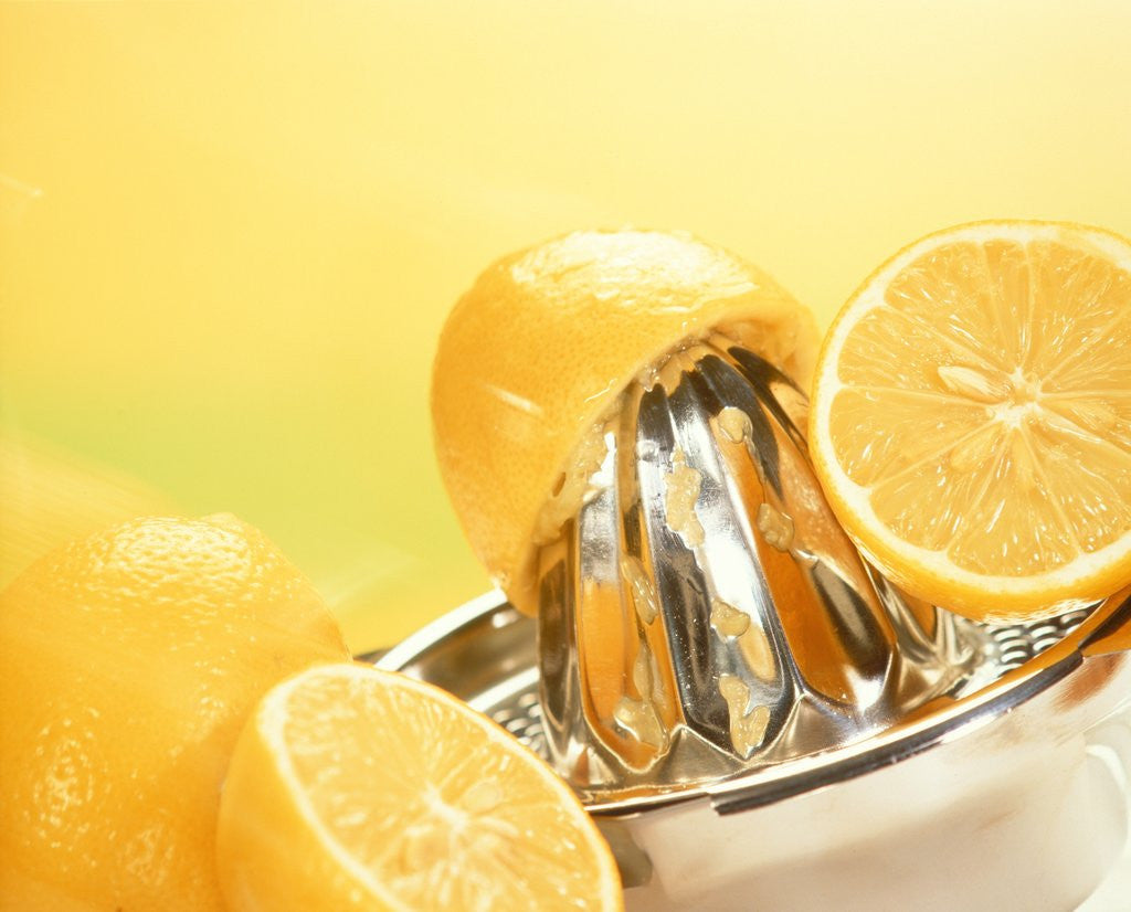 Detail of Lemons and a fruit-press by Anonymous