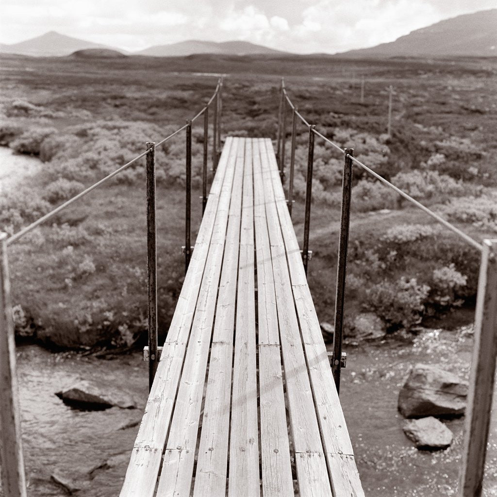 Detail of Wooden bridge over brook by Anonymous