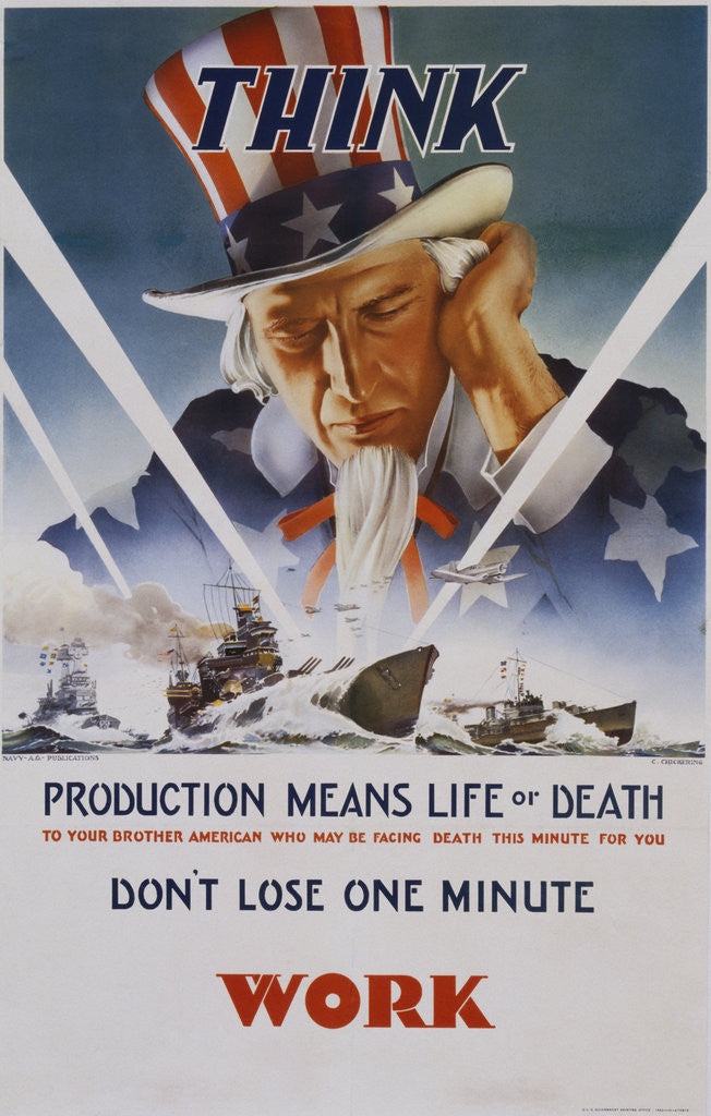 Detail of Production Means Life or Death Poster by C. Chickering