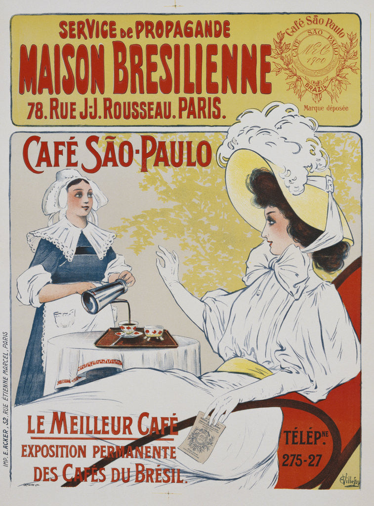 Detail of Maison Bresilienne Poster by E. Villefroy