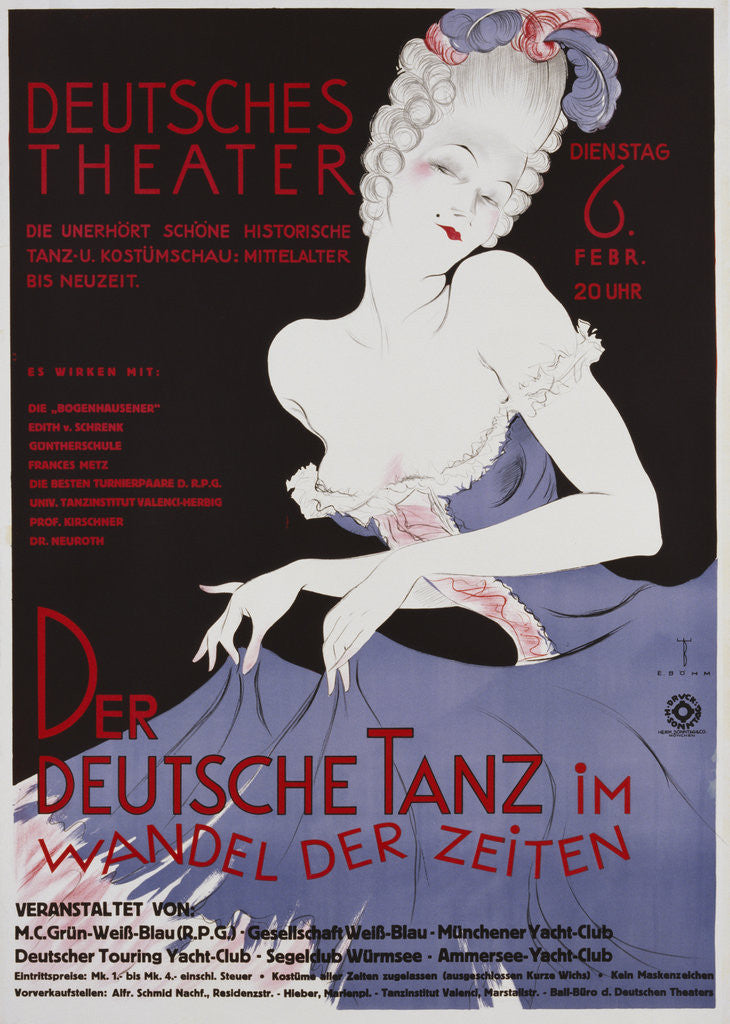 Detail of Der Deutsche Tanz Poster by E. Bohm